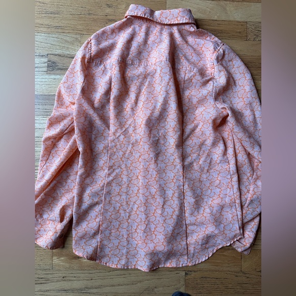 Michael Michael Kors women’s orange zippered pocket roll tab sleeves paisley - Picture 3 of 8